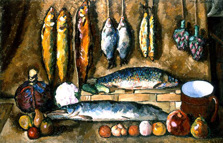 Машков Илья. Натюрморт. Рыбы. 1910